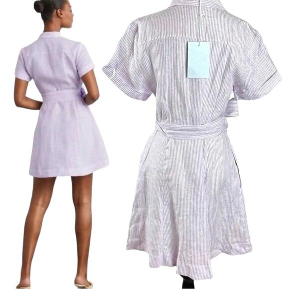 NWT Hill House The Laura Linen Lilac Button-Up Dress Size XS - Picture 6 of 10